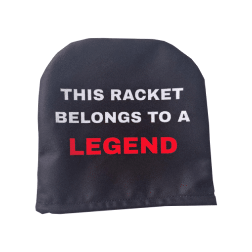 Husa Paleta Tenis de Masa "This Racket Belongs to a LEGEND" – Microfibra Perlata si Satin, 20x20 cm – REvolution 3.0